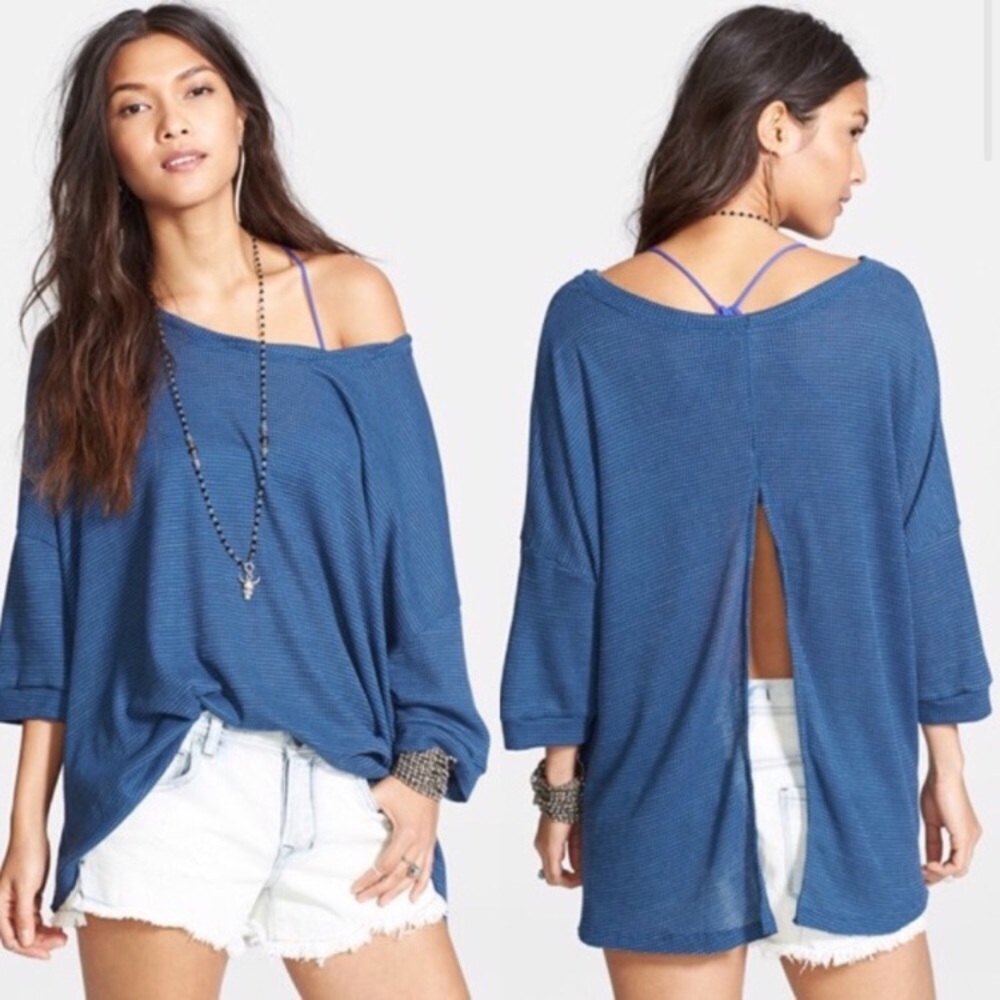 FP Story Teller Waffle Tee Blue.   B5